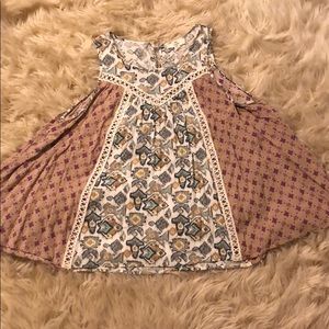 Flowy shirt with see through crochet